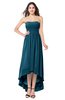 ColsBM Autumn Moroccan Blue Simple A-line Sleeveless Zip up Asymmetric Ruching Plus Size Bridesmaid Dresses
