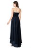 ColsBM Autumn Navy Blue Simple A-line Sleeveless Zip up Asymmetric Ruching Plus Size Bridesmaid Dresses