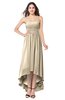 ColsBM Autumn Novelle Peach Simple A-line Sleeveless Zip up Asymmetric Ruching Plus Size Bridesmaid Dresses