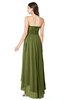 ColsBM Autumn Olive Green Simple A-line Sleeveless Zip up Asymmetric Ruching Plus Size Bridesmaid Dresses