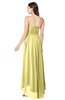 ColsBM Autumn Pastel Yellow Simple A-line Sleeveless Zip up Asymmetric Ruching Plus Size Bridesmaid Dresses