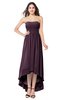 ColsBM Autumn Plum Simple A-line Sleeveless Zip up Asymmetric Ruching Plus Size Bridesmaid Dresses