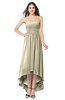 ColsBM Autumn Putty Simple A-line Sleeveless Zip up Asymmetric Ruching Plus Size Bridesmaid Dresses