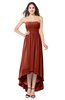 ColsBM Autumn Rust Simple A-line Sleeveless Zip up Asymmetric Ruching Plus Size Bridesmaid Dresses