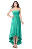 ColsBM Autumn Viridian Green Simple A-line Sleeveless Zip up Asymmetric Ruching Plus Size Bridesmaid Dresses