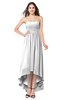 ColsBM Autumn White Simple A-line Sleeveless Zip up Asymmetric Ruching Plus Size Bridesmaid Dresses