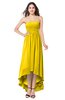 ColsBM Autumn Yellow Simple A-line Sleeveless Zip up Asymmetric Ruching Plus Size Bridesmaid Dresses
