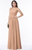 ColsBM Felicity Almost Apricot Classic A-line One Shoulder Half Backless Floor Length Pleated Plus Size Bridesmaid Dresses