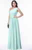 ColsBM Felicity Blue Glass Classic A-line One Shoulder Half Backless Floor Length Pleated Plus Size Bridesmaid Dresses