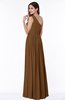 ColsBM Felicity Brown Classic A-line One Shoulder Half Backless Floor Length Pleated Plus Size Bridesmaid Dresses