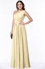 ColsBM Felicity Cornhusk Classic A-line One Shoulder Half Backless Floor Length Pleated Plus Size Bridesmaid Dresses