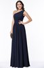 ColsBM Felicity Dark Sapphire Classic A-line One Shoulder Half Backless Floor Length Pleated Plus Size Bridesmaid Dresses