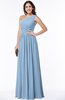 ColsBM Felicity Dusty Blue Classic A-line One Shoulder Half Backless Floor Length Pleated Plus Size Bridesmaid Dresses
