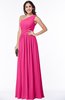 ColsBM Felicity Fandango Pink Classic A-line One Shoulder Half Backless Floor Length Pleated Plus Size Bridesmaid Dresses