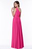 ColsBM Felicity Fandango Pink Classic A-line One Shoulder Half Backless Floor Length Pleated Plus Size Bridesmaid Dresses
