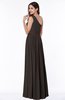 ColsBM Felicity Fudge Brown Classic A-line One Shoulder Half Backless Floor Length Pleated Plus Size Bridesmaid Dresses