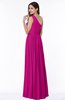 ColsBM Felicity Hot Pink Classic A-line One Shoulder Half Backless Floor Length Pleated Plus Size Bridesmaid Dresses