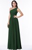 ColsBM Felicity Hunter Green Classic A-line One Shoulder Half Backless Floor Length Pleated Plus Size Bridesmaid Dresses