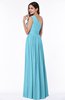 ColsBM Felicity Light Blue Classic A-line One Shoulder Half Backless Floor Length Pleated Plus Size Bridesmaid Dresses