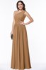 ColsBM Felicity Light Brown Classic A-line One Shoulder Half Backless Floor Length Pleated Plus Size Bridesmaid Dresses