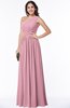 ColsBM Felicity Light Coral Classic A-line One Shoulder Half Backless Floor Length Pleated Plus Size Bridesmaid Dresses