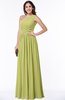 ColsBM Felicity Linden Green Classic A-line One Shoulder Half Backless Floor Length Pleated Plus Size Bridesmaid Dresses