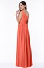 ColsBM Felicity Living Coral Classic A-line One Shoulder Half Backless Floor Length Pleated Plus Size Bridesmaid Dresses