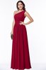 ColsBM Felicity Maroon Classic A-line One Shoulder Half Backless Floor Length Pleated Plus Size Bridesmaid Dresses