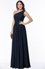 ColsBM Felicity Navy Blue Classic A-line One Shoulder Half Backless Floor Length Pleated Plus Size Bridesmaid Dresses