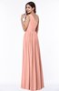 ColsBM Felicity Peach Classic A-line One Shoulder Half Backless Floor Length Pleated Plus Size Bridesmaid Dresses