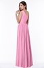 ColsBM Felicity Pink Classic A-line One Shoulder Half Backless Floor Length Pleated Plus Size Bridesmaid Dresses