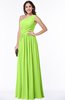 ColsBM Felicity Sharp Green Classic A-line One Shoulder Half Backless Floor Length Pleated Plus Size Bridesmaid Dresses