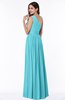 ColsBM Felicity Turquoise Classic A-line One Shoulder Half Backless Floor Length Pleated Plus Size Bridesmaid Dresses