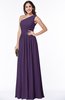 ColsBM Felicity Violet Classic A-line One Shoulder Half Backless Floor Length Pleated Plus Size Bridesmaid Dresses