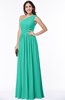 ColsBM Felicity Viridian Green Classic A-line One Shoulder Half Backless Floor Length Pleated Plus Size Bridesmaid Dresses