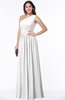 ColsBM Felicity White Classic A-line One Shoulder Half Backless Floor Length Pleated Plus Size Bridesmaid Dresses
