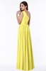 ColsBM Felicity Yellow Iris Classic A-line One Shoulder Half Backless Floor Length Pleated Plus Size Bridesmaid Dresses