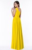 ColsBM Felicity Yellow Classic A-line One Shoulder Half Backless Floor Length Pleated Plus Size Bridesmaid Dresses