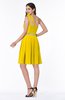 ColsBM Lila Yellow Informal Sleeveless Chiffon Short Sequin Plus Size Bridesmaid Dresses