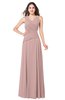 ColsBM Salma Blush Pink Elegant A-line Sleeveless Zip up Floor Length Ruching Plus Size Bridesmaid Dresses