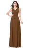ColsBM Salma Brown Elegant A-line Sleeveless Zip up Floor Length Ruching Plus Size Bridesmaid Dresses