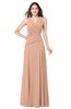 ColsBM Salma Burnt Orange Elegant A-line Sleeveless Zip up Floor Length Ruching Plus Size Bridesmaid Dresses