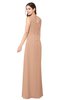ColsBM Salma Burnt Orange Elegant A-line Sleeveless Zip up Floor Length Ruching Plus Size Bridesmaid Dresses