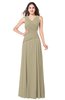 ColsBM Salma Candied Ginger Elegant A-line Sleeveless Zip up Floor Length Ruching Plus Size Bridesmaid Dresses