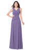 ColsBM Salma Chalk Violet Elegant A-line Sleeveless Zip up Floor Length Ruching Plus Size Bridesmaid Dresses