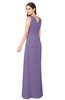 ColsBM Salma Chalk Violet Elegant A-line Sleeveless Zip up Floor Length Ruching Plus Size Bridesmaid Dresses