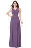 ColsBM Salma Chinese Violet Elegant A-line Sleeveless Zip up Floor Length Ruching Plus Size Bridesmaid Dresses