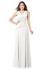 ColsBM Salma Cloud White Elegant A-line Sleeveless Zip up Floor Length Ruching Plus Size Bridesmaid Dresses