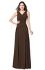 ColsBM Salma Copper Elegant A-line Sleeveless Zip up Floor Length Ruching Plus Size Bridesmaid Dresses