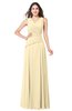 ColsBM Salma Cornhusk Elegant A-line Sleeveless Zip up Floor Length Ruching Plus Size Bridesmaid Dresses